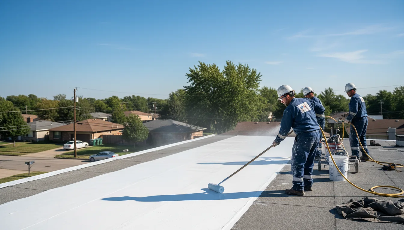Commercial roof coating in Basco, IL near me